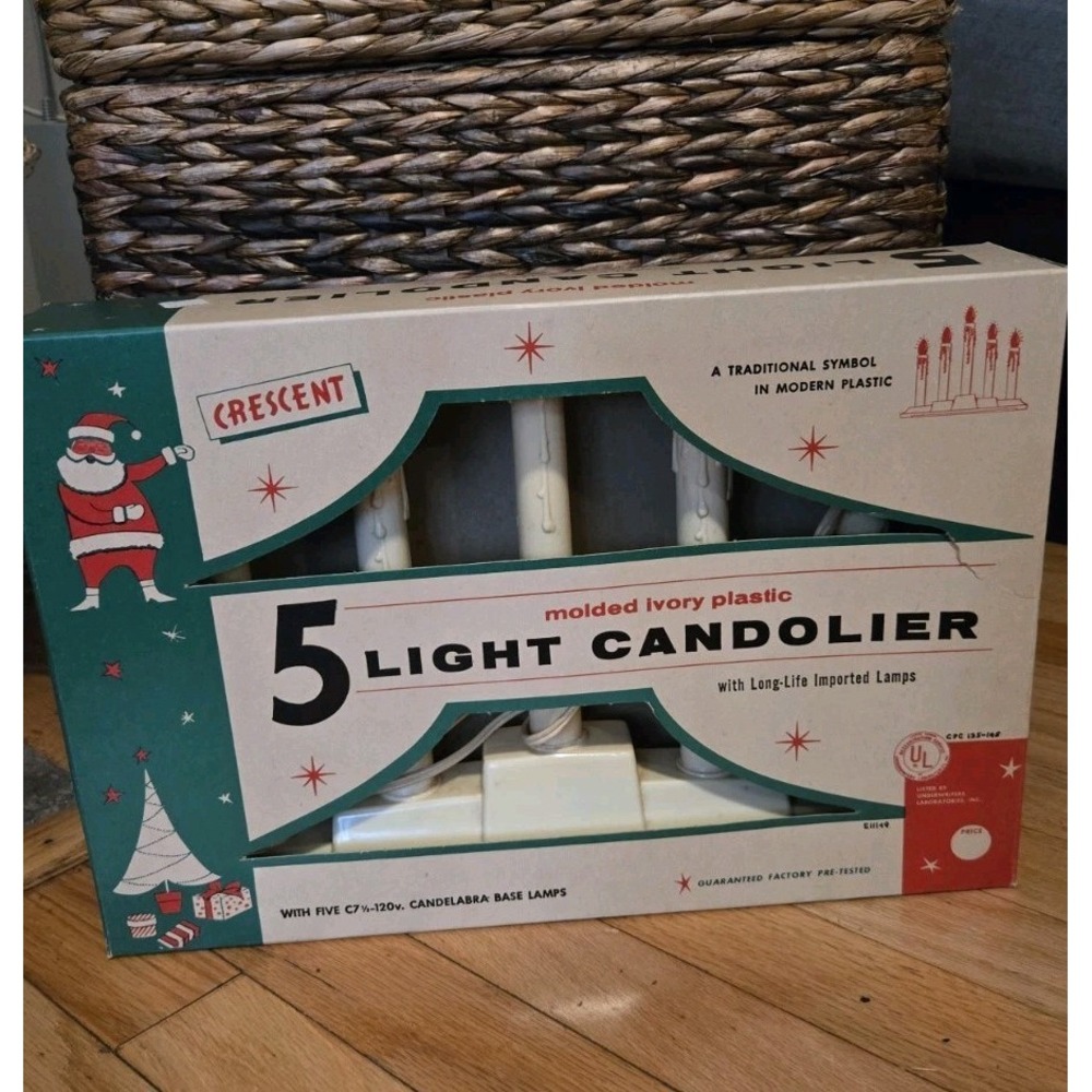 Vintage Crescent 5 Light Candelier Electric Window Candolier w/ Original Box...‎